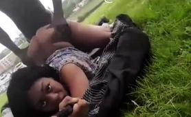 Sweet Ebony Girlfriend Enjoys Doggystyle Sex In The Outdoors