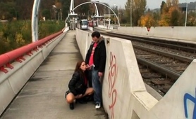 Busty European Teen Expressing Her Love For Cock In Public