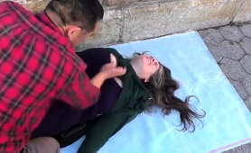 voluptuous-amateur-brunette-milf-gets-massaged-in-public