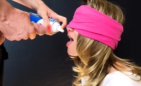 Blindfolded Amateur Babe Takes A Hot Cumload In Her Mouth 