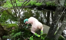 Nerdy Amateur Girl With Big Tits Masturbates In The Outdoors