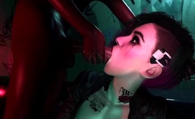 Cum Hungry 3d Slut Working Her Lusty Lips On Huge Black Cock
