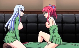 Hentai Threeway With Two Big Boobed Babes Enjoying Hard Cock