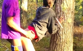 Slutty Ebony Teen Gets Nailed Doggystyle In The Outdoors