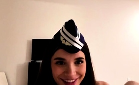 Relentless Pussy Pounding For Sexy Brunette In Uniform