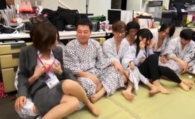 Elegant Asian Babes Get Fucked Hard Together In The Office