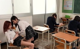 Naughty Asian schoolgirls get lost in lesbian pleasure