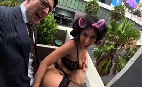 Busty Slut In Lingerie Loves Getting Fucked Hard In Public